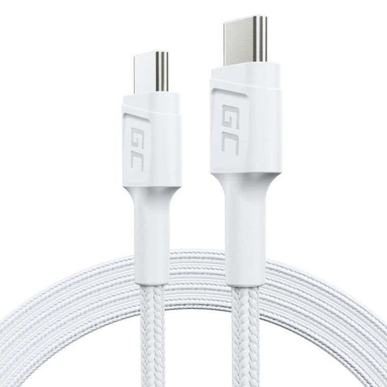 Green Cell, KABGC30W, kabel USB-C USB-C, szybkie ładowanie QC 3.0, 120 cm, biały