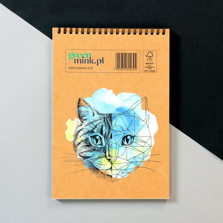 Green Mink, Kot, szkicownik na spirali, 96 stron