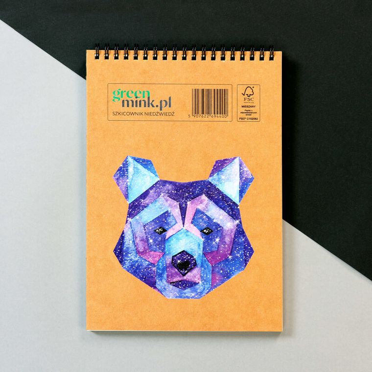 Green Mink, Niedźwiedź, szkicownik na spirali, 96 stron