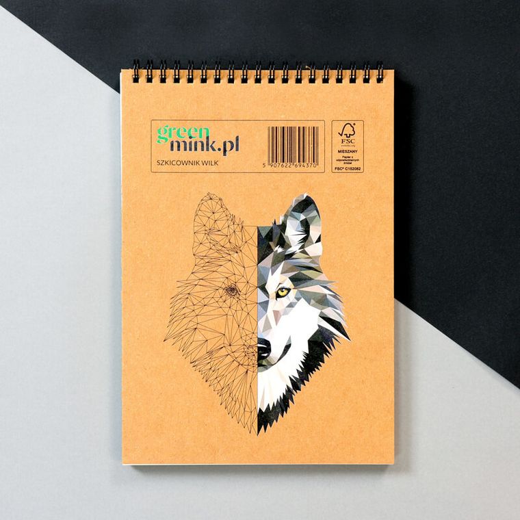 Green Mink, Wilk, szkicownik na spirali, 96 stron