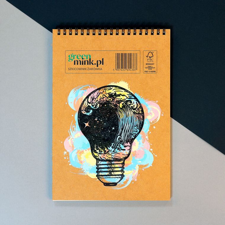 Green Mink, Żarówka, szkicownik na spirali, 96 stron