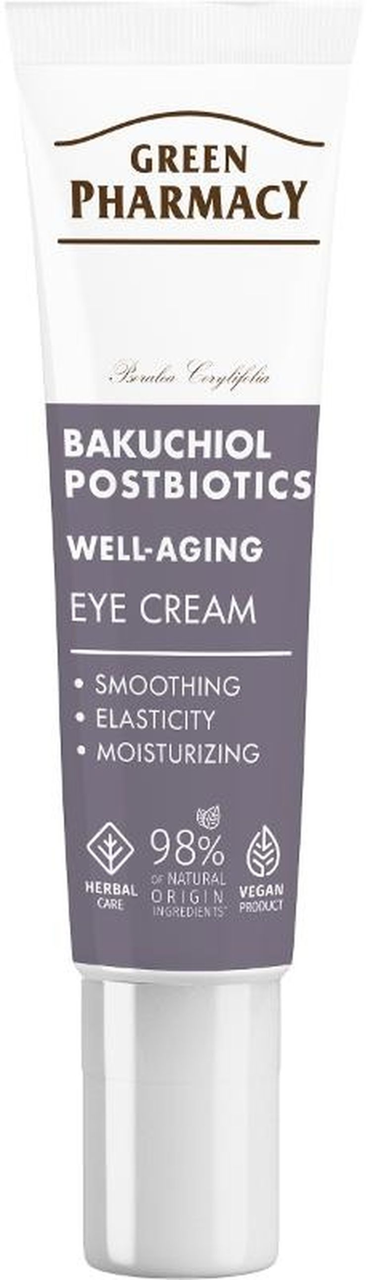 Green Pharmacy, Bakuchiol & Postbiotics, przeciwstarzeniowy krem pod oczy, 15 ml