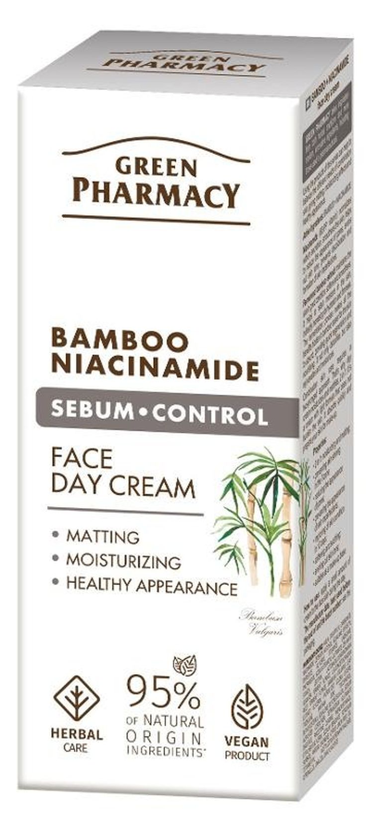 Green Pharmacy, bambus + niacynamid krem do twarzy na dzień, 50 ml