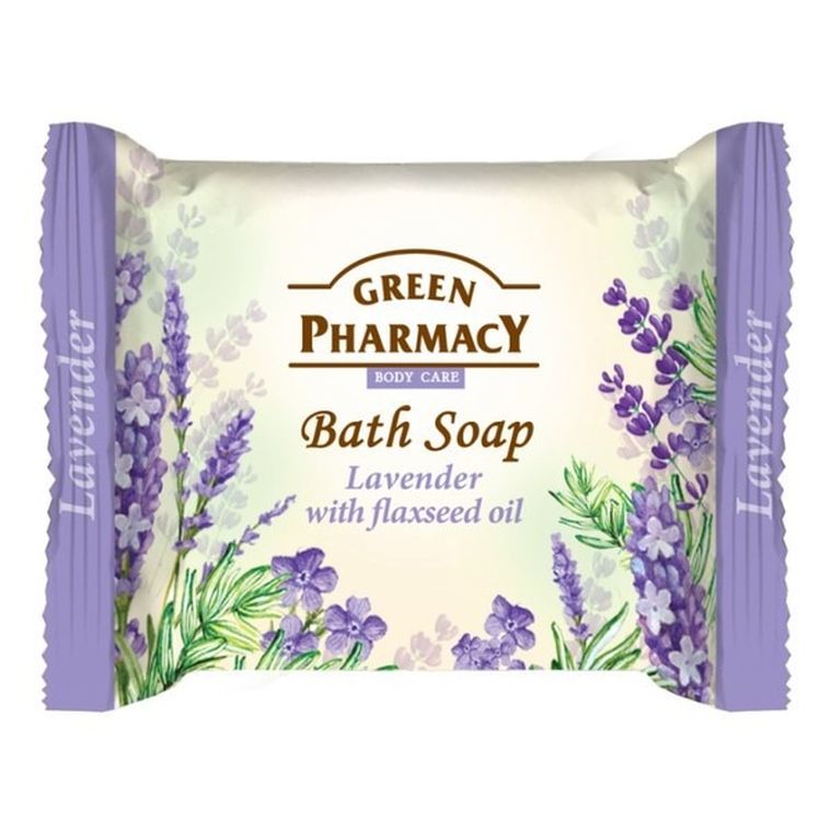 Green Pharmacy, Bath Soap, mydło w kostce, lawenda i olej lniany, 100 g
