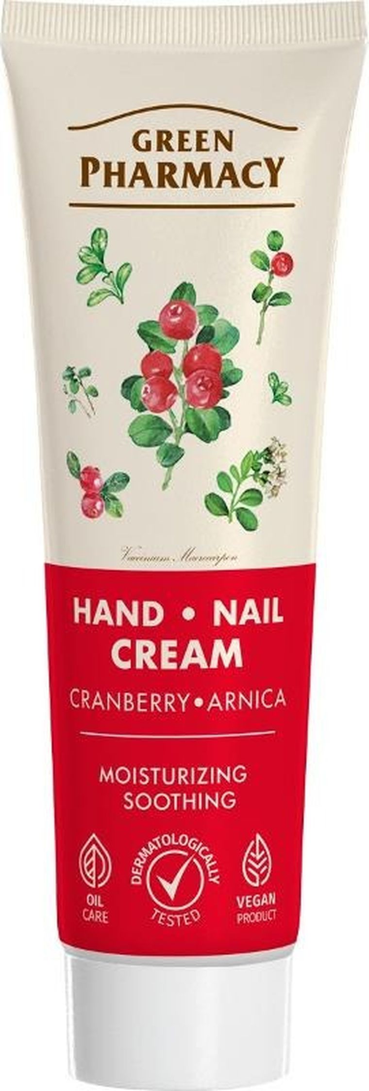 Green Pharmacy, krem do rąk i paznokci żurawina i arnika, 100 ml