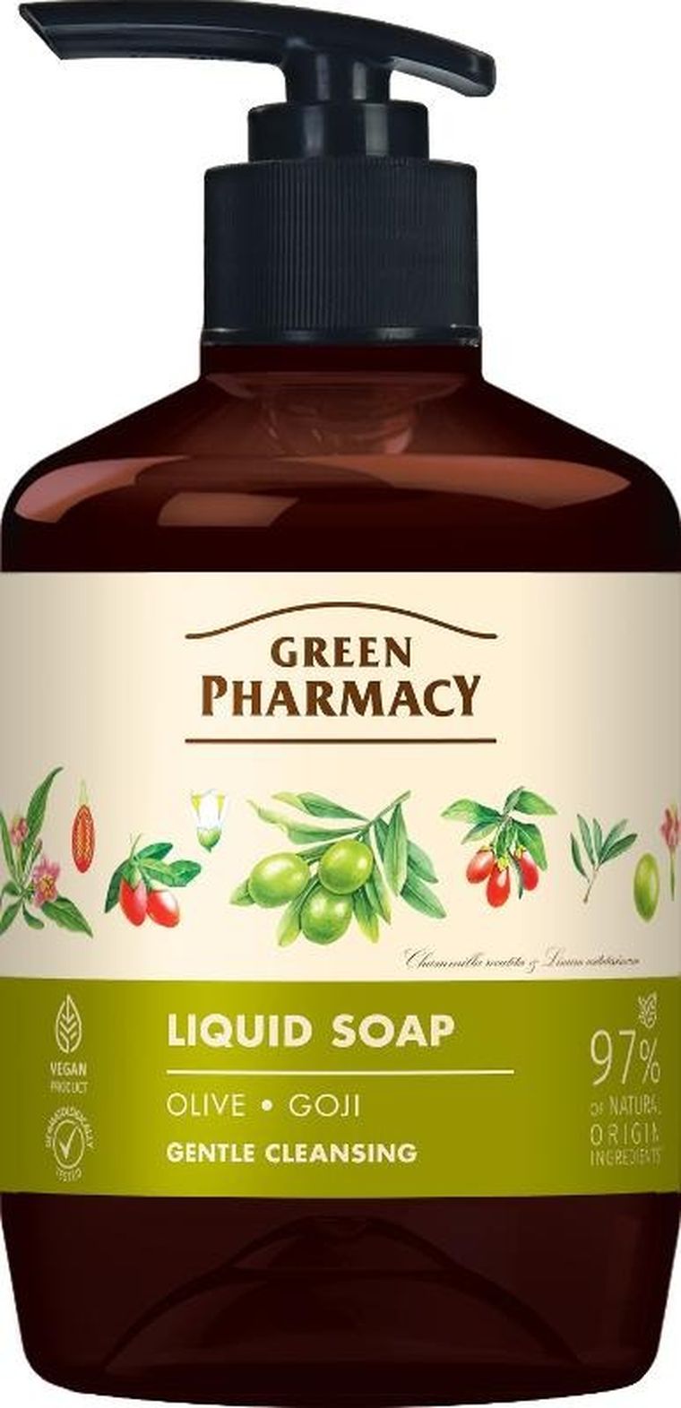 Green Pharmacy, mydło w płynie oliwa + jagody goji, 460 ml