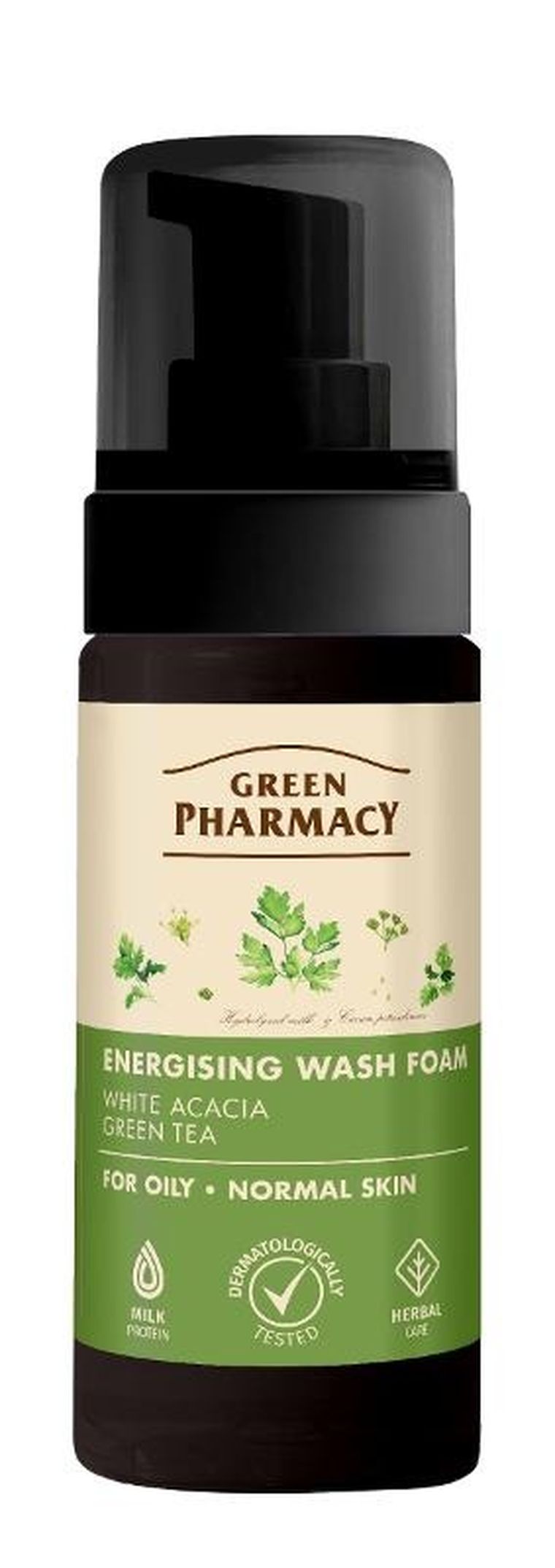 Green Pharmacy, pianka energetyczna do mycia skóry tłustej i normalnej, 150 ml