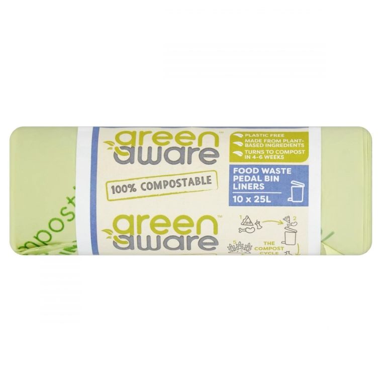 GreenAware, kompostowalne worki na odpady spożywcze, 25 l, 10 szt.