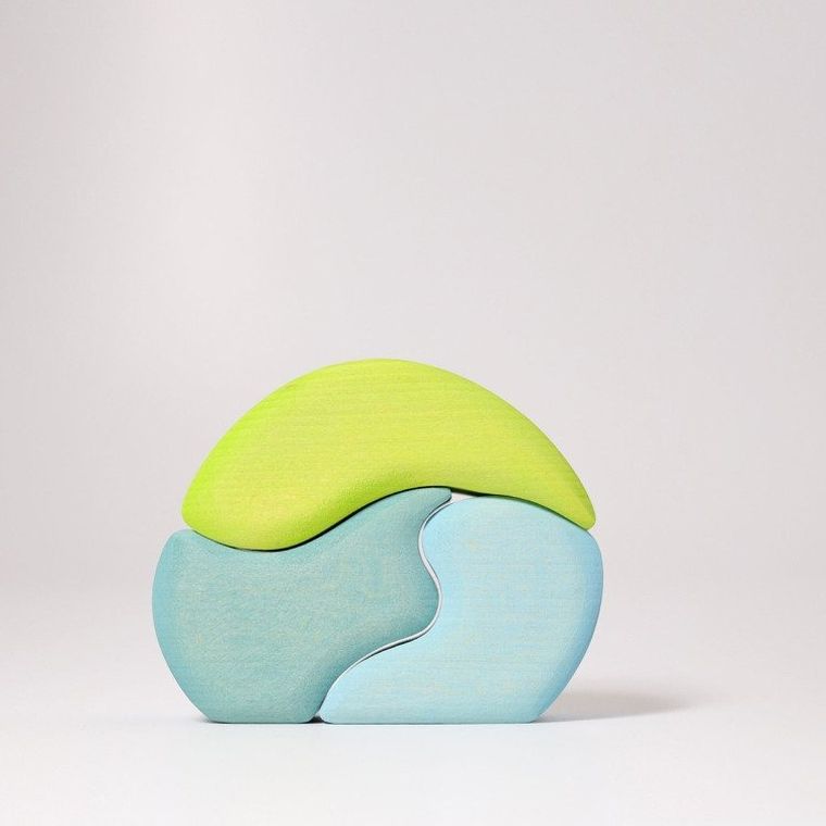 Grimm's, domek krasnoludków, klocki drewniane, niebieski