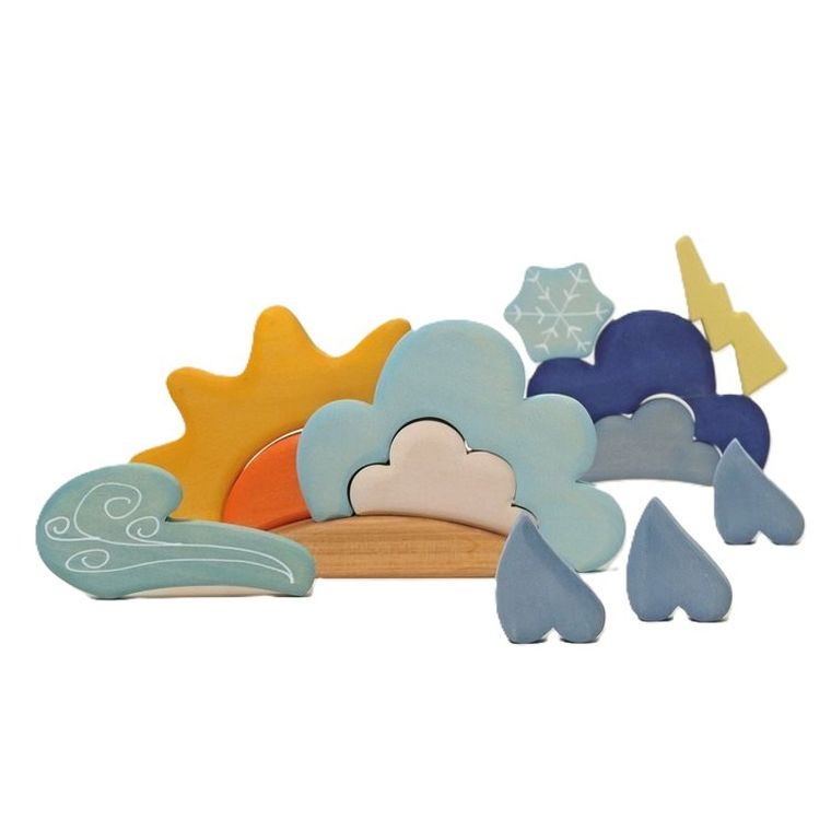 Grimm's, Pogoda, klocki drewniane, niebieskie