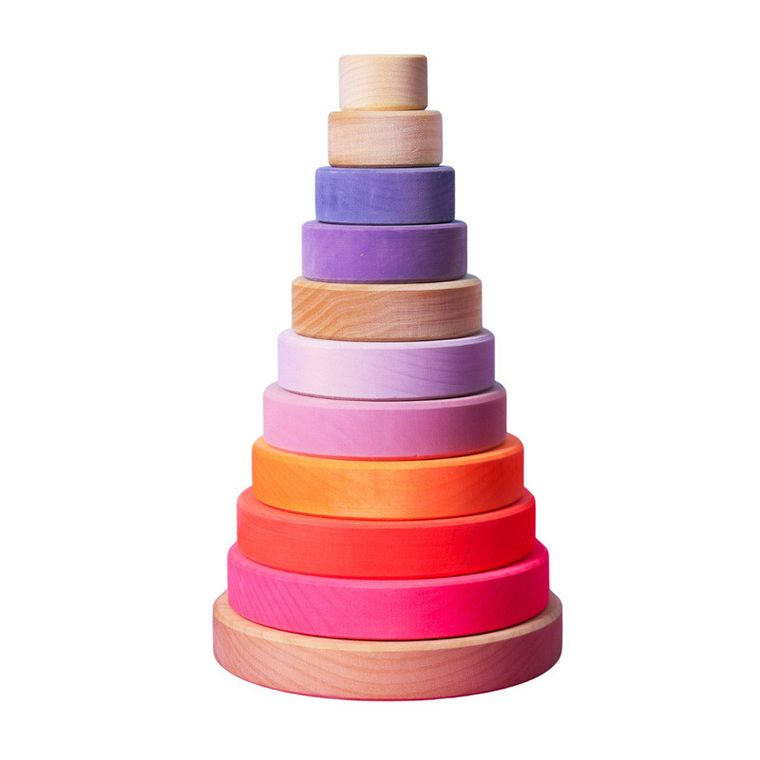 Grimms, wieża drewniana, neon pink, 10 krążków