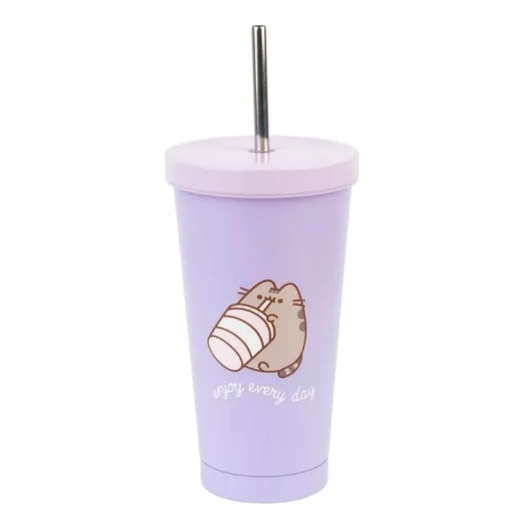 Grupoerik, Pusheen, kubek metalowy z rurką, 500 ml
