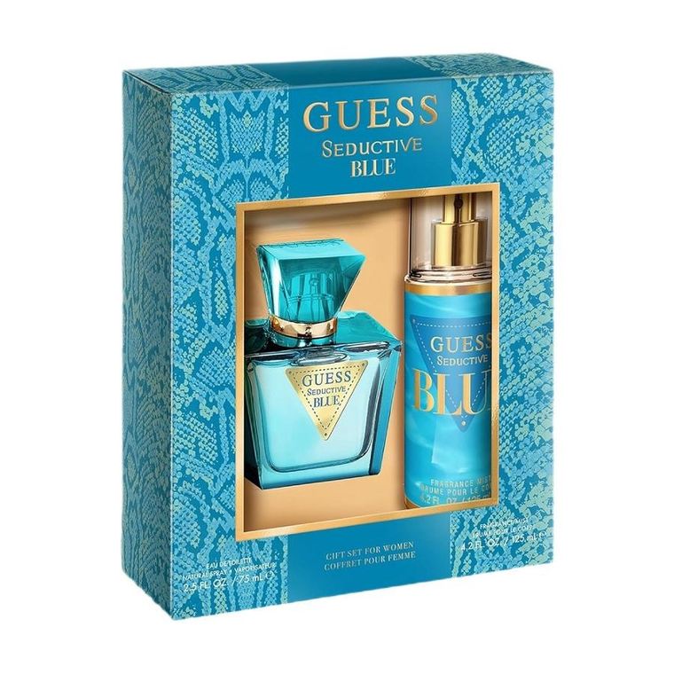 Guess, Seductive Blue, zestaw: woda toaletowa, spray, 75 ml + mgiełka do ciała, 125 ml