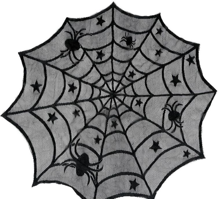 Guirca, obrus koronkowy z pająkami, okrągły, 100 cm