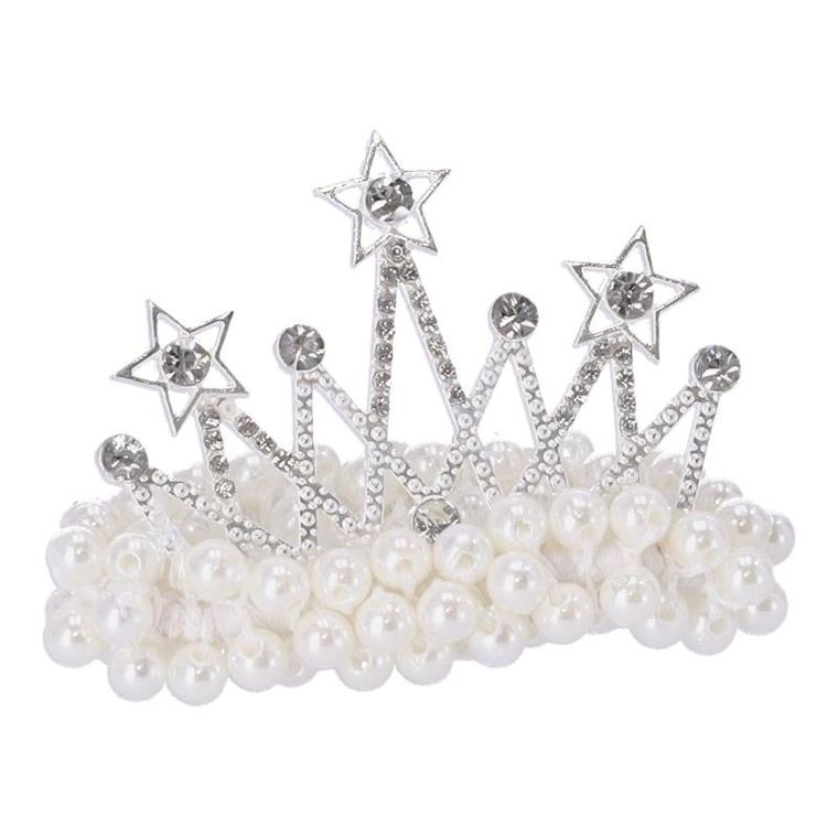 Gumka do włosów z perełkami i koroną