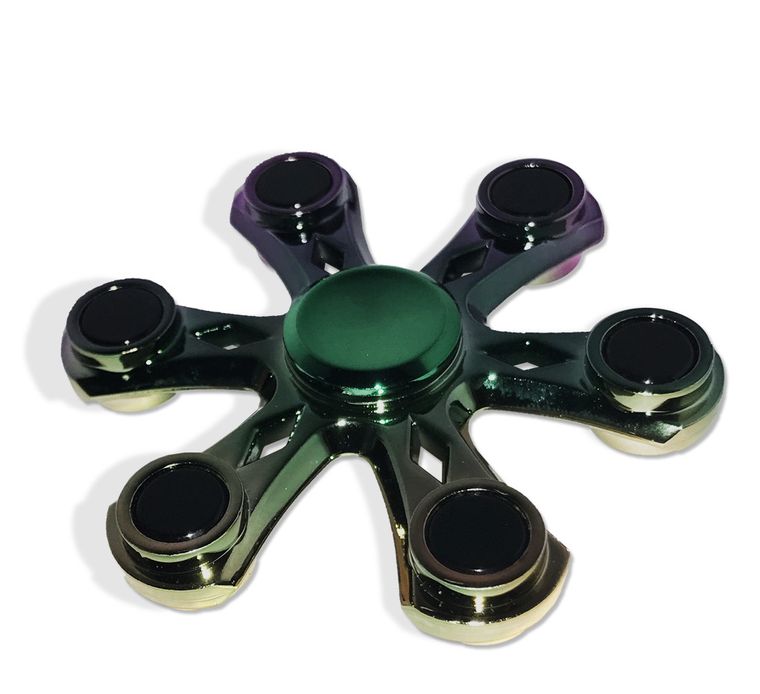 Gwiazda, spinner metalowy, 6-ramienny