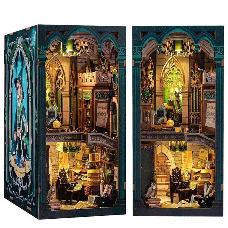 Habarri, Book Nook, Miniaturowy domek, Pokój życzeń, puzzle 3D, 156 elementów