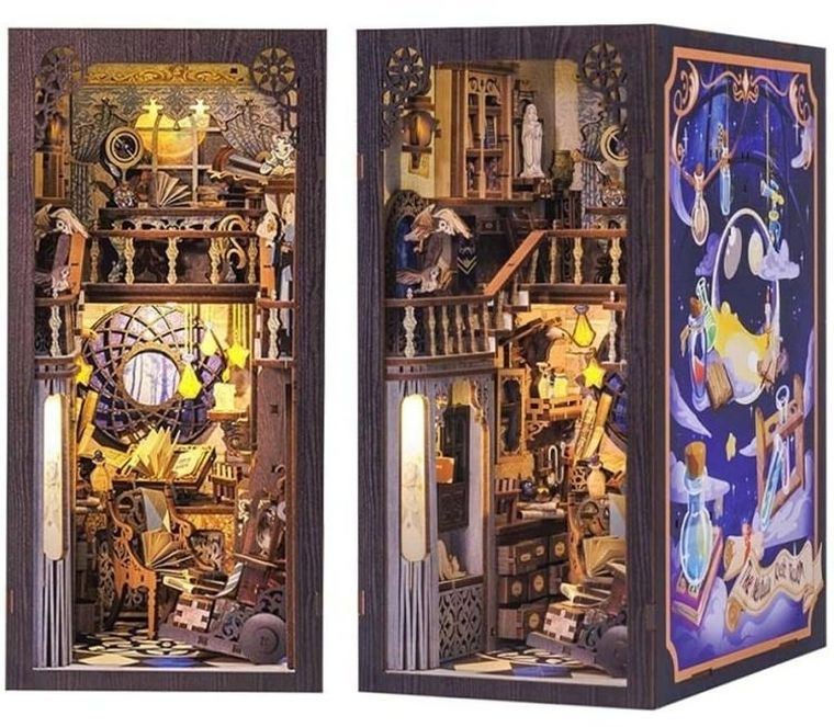 Habarri, Book Nook, Miniaturowy domek, Pracownia alchemika, puzzle 3D, 350 elementów