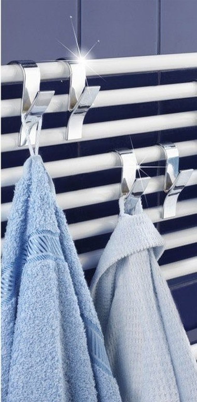 Haczyk, wieszak na grzejnik żeberkowy, chrom, 4 szt.