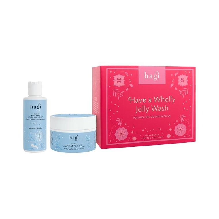 Hagi, Have a Wholly Jolly Wash, zestaw: peeling do ciała, 200 ml + żel do mycia ciała, 150 ml