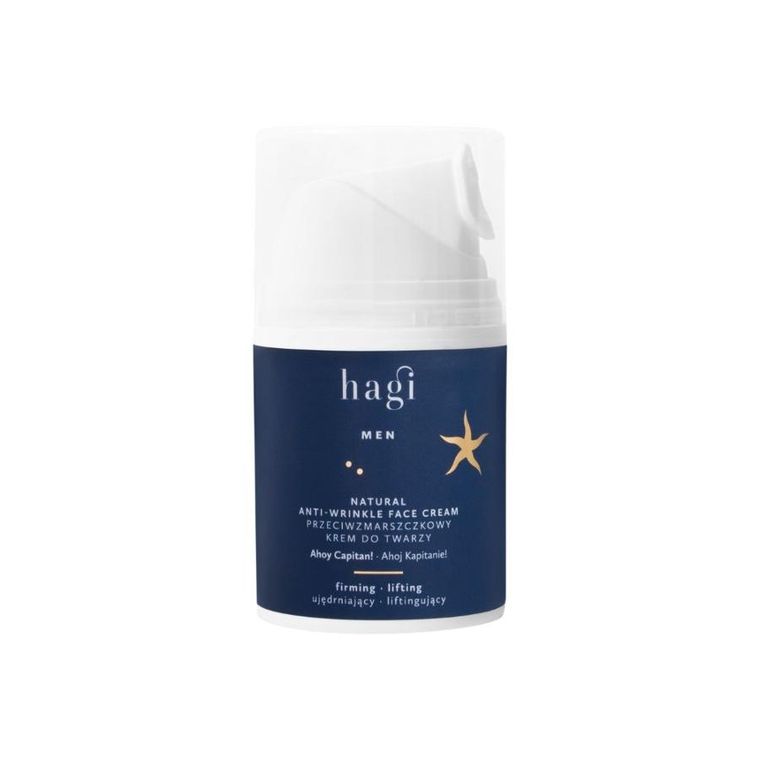 Hagi Men, Ahoj Kapitanie, naturalny krem do twarzy przeciwzmarszczkowy, 50 ml