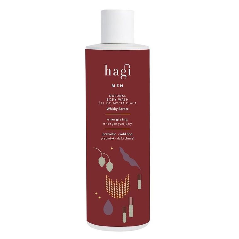 Hagi, Naturalny żel do mycia ciała, Whisky Barber, 300 ml