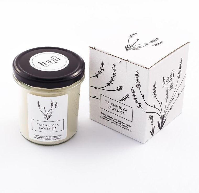 Hagi, Tajemnicza Lawenda, świeca w słoiku, 230g