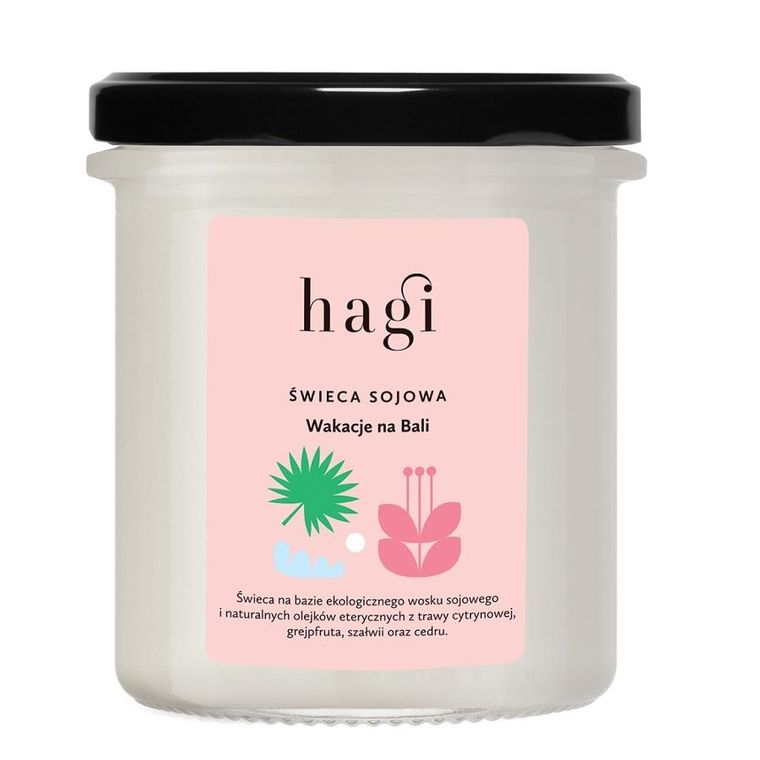 Hagi, Wakacje na Bali, świeca sojowa, mała, 215 ml