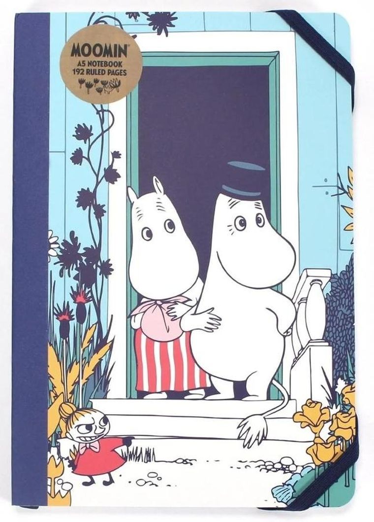 Half Moon Bay, Muminki, notatnik z gumką, A5, 96 kartek, Mama, Tata i Mała Mi