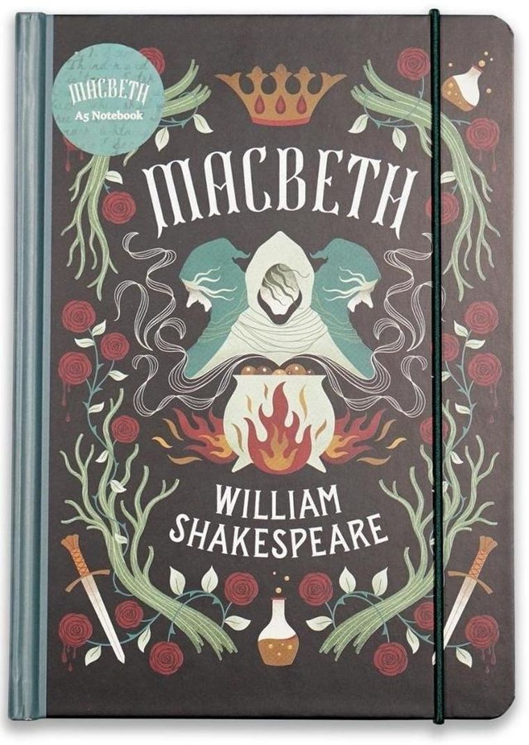 Half Moon Bay, notatnik, A5, linia, twardy z gumką, Szekspir Makbet