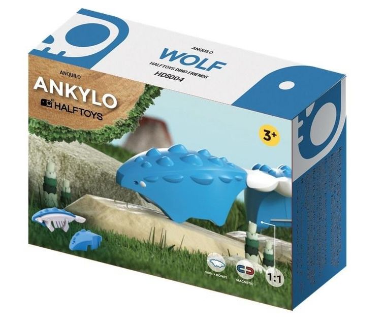 HalfToys, magnetyczna figurka do składania, Ankylozaur, 5 elementów