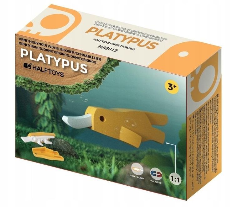 HalfToys, magnetyczna figurka do składania, Dziobak, 5 elementów