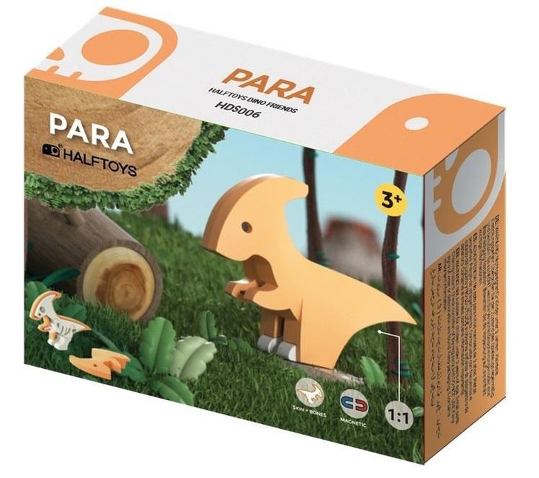 HalfToys, magnetyczna figurka do składania, Parazaurolof, 7 elementów