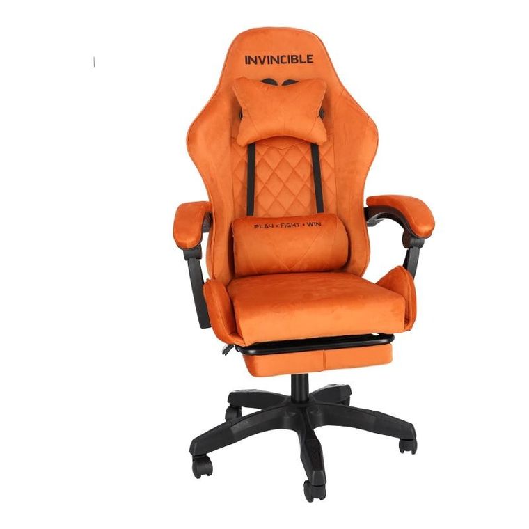 HaloFuture, fotel gamingowy, z podnóżkiem, brązowy