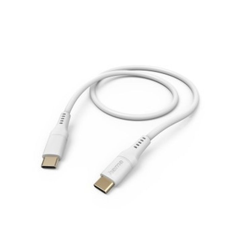 Hama, kabel ładujący, data, flexible, usb-c usb-c, 1,5m, silikon, biały