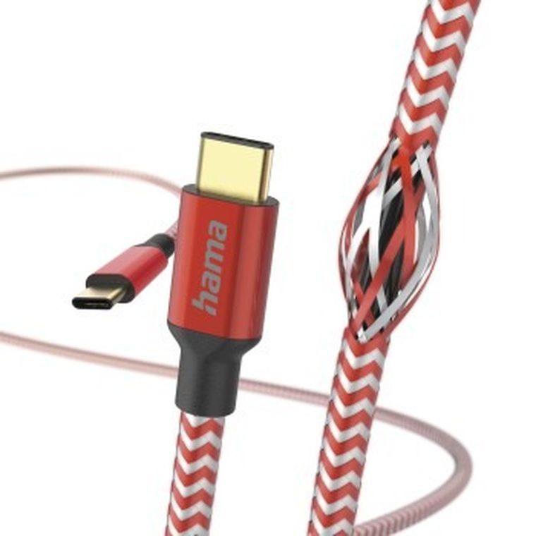 Hama, kabel ładujący/data, Reflected, USB, type-c - USB, type-c 1.5m, czerwony