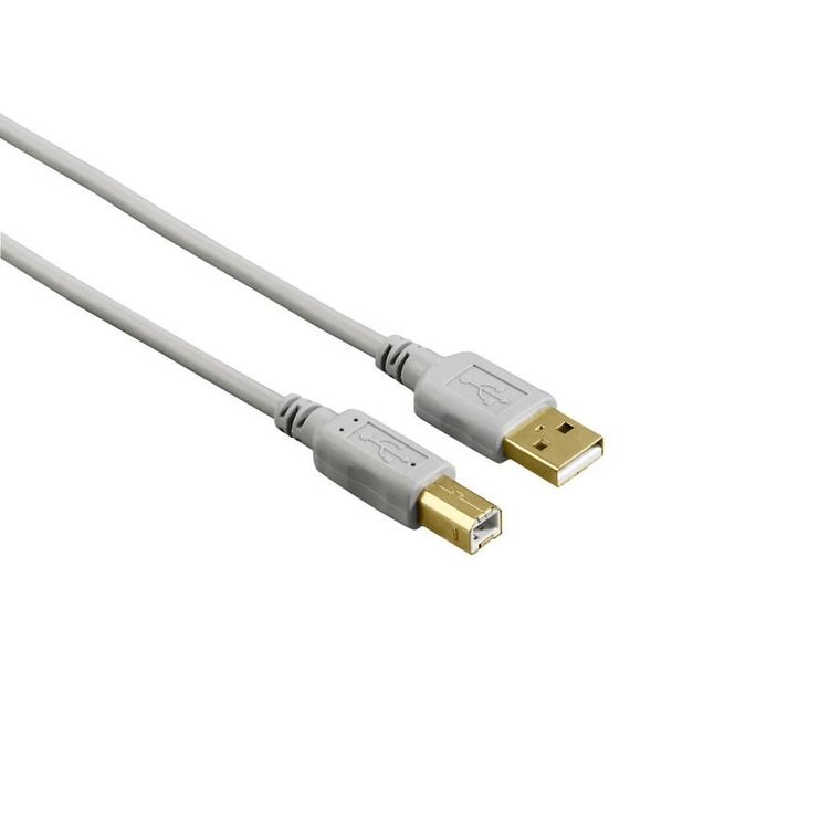 Hama, kabel USB A-B, złoty, 1,5m, koszowy