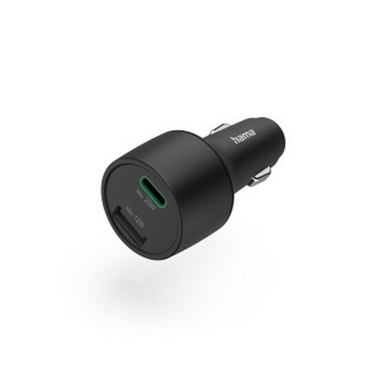 Hama, ładowarka samochodowa 32w, pd/qc, 1x USB-c, 1x USB-a), czarna