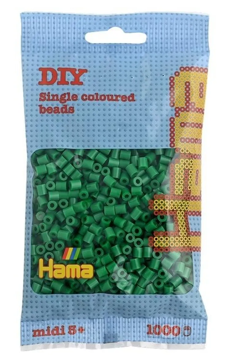 Hama, midi koraliki do prasowania, zielony, 1000 szt.