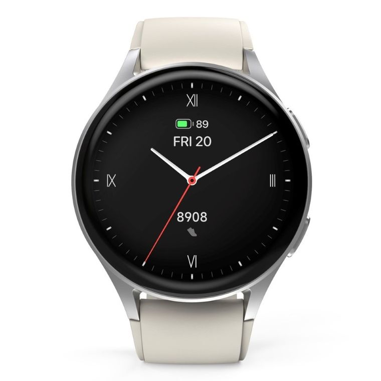 Hama, Smartwatch 8900, GPS, Amoled 1.3, szara koperta, srebrna ramka, pasek silikonowy