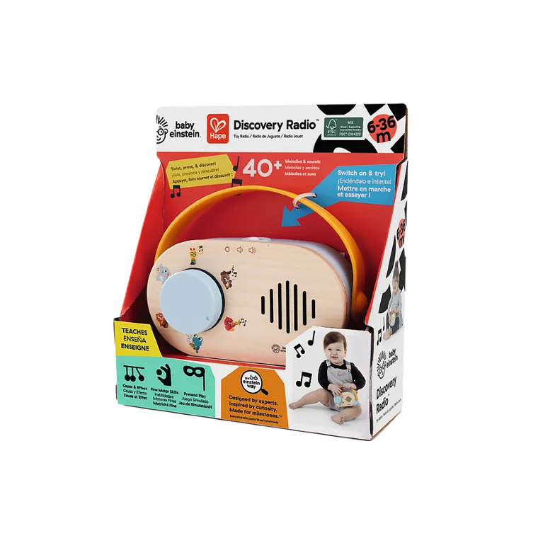 Hape, Baby Einstein, magiczne dotykowe radyjko, zabawka muzyczna