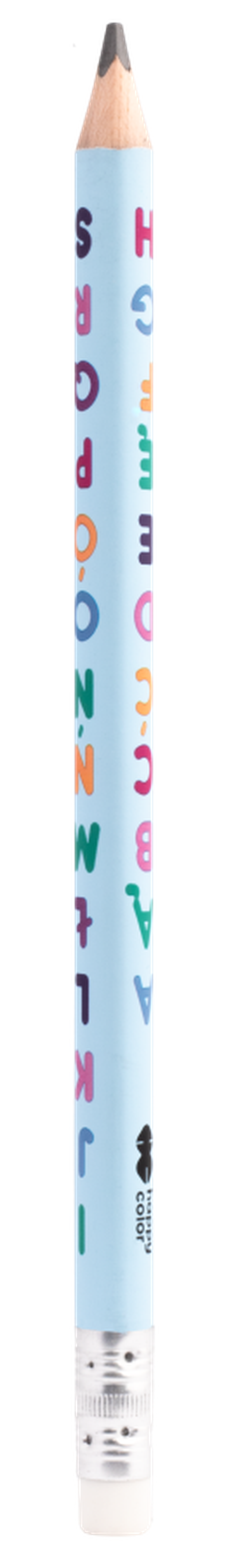 Happy Color, Abecadło, ołówek do nauki pisania, jumbo, trójkątny, 2B, 1 szt.