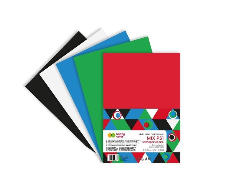 Happy Color, arkusze piankowe, samoprzylepne, A4, 5 arkuszy