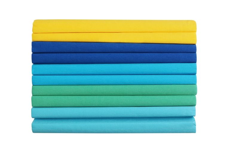 Happy Color, bibuła marszczona, mix ocean, 5 kolorów, 25-200 cm, 10 rolek