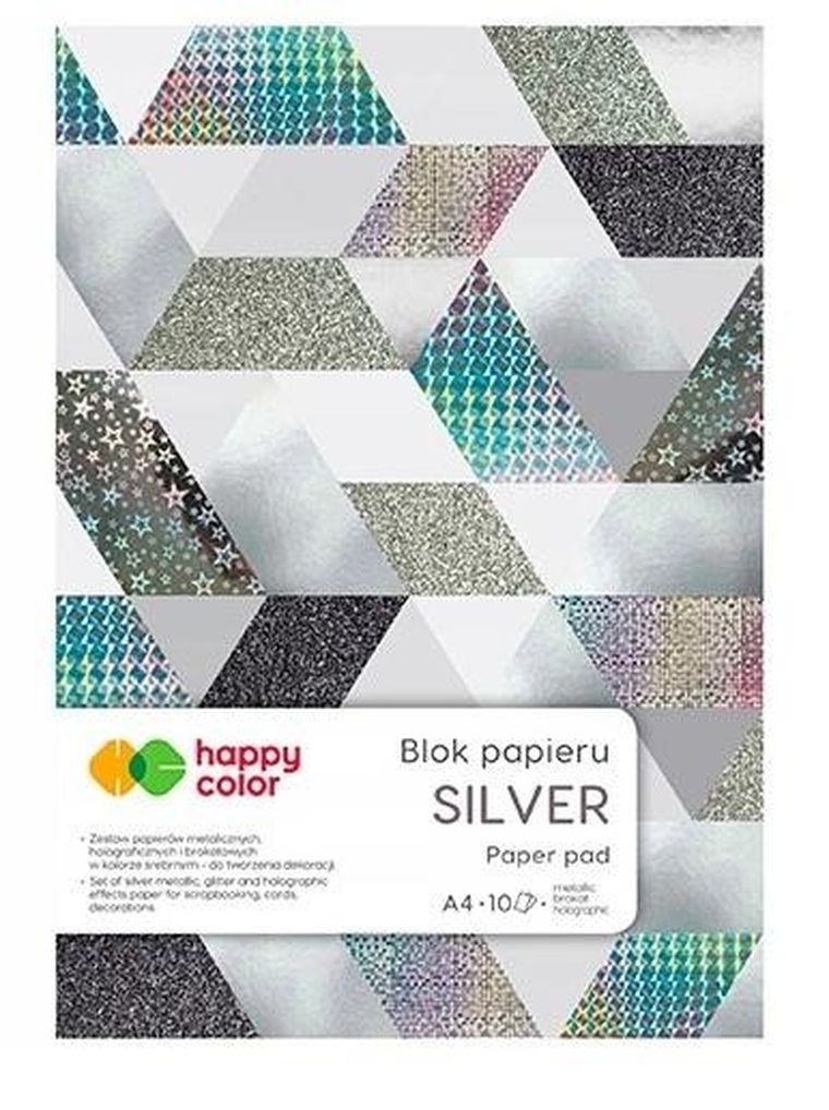 Happy Color, blok A5, 10 kartek, silver