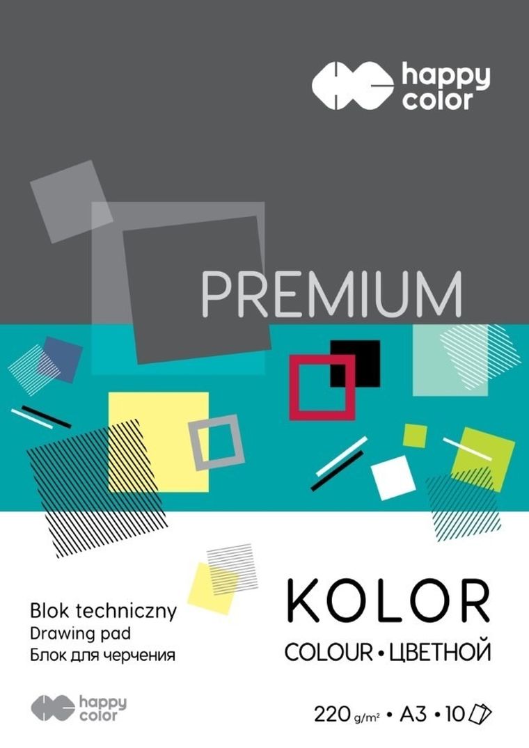 Happy Color, blok techniczny kolor A3, 10 kartek