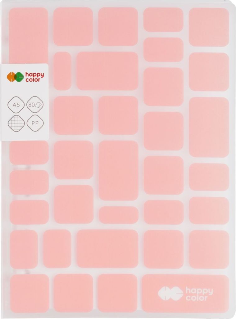 Happy Color, brulion na spirali, Trendy Soft Pink, A5, 80g, w kratkę, 80 kartek, 1 szt.
