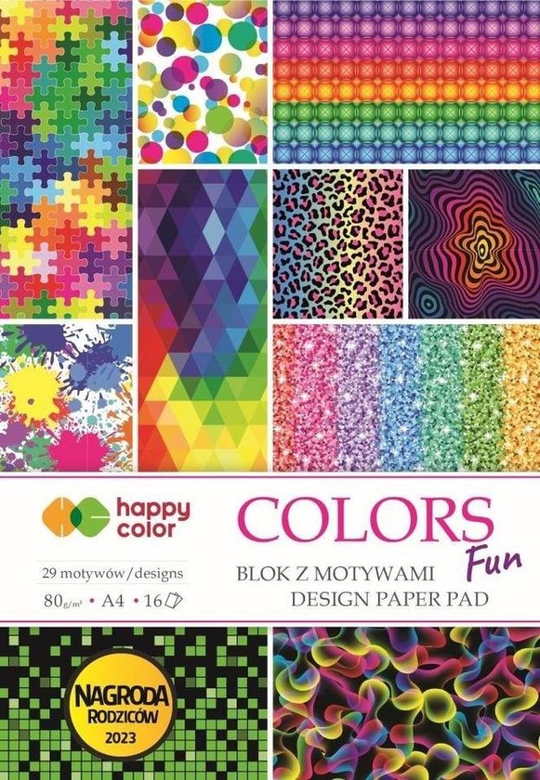 Happy Color, Colors Fun, blok z motywami, A4, 16 kartek
