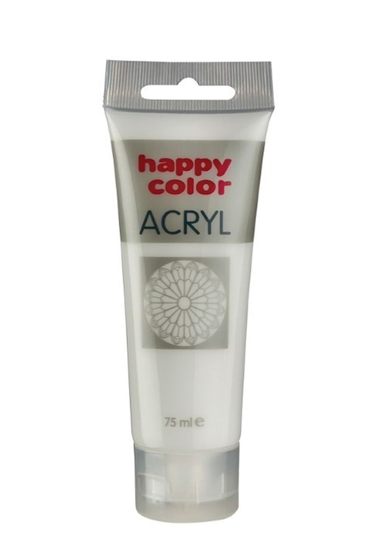 Happy Color, farba akrylowa, biel tytanowa, 75 ml