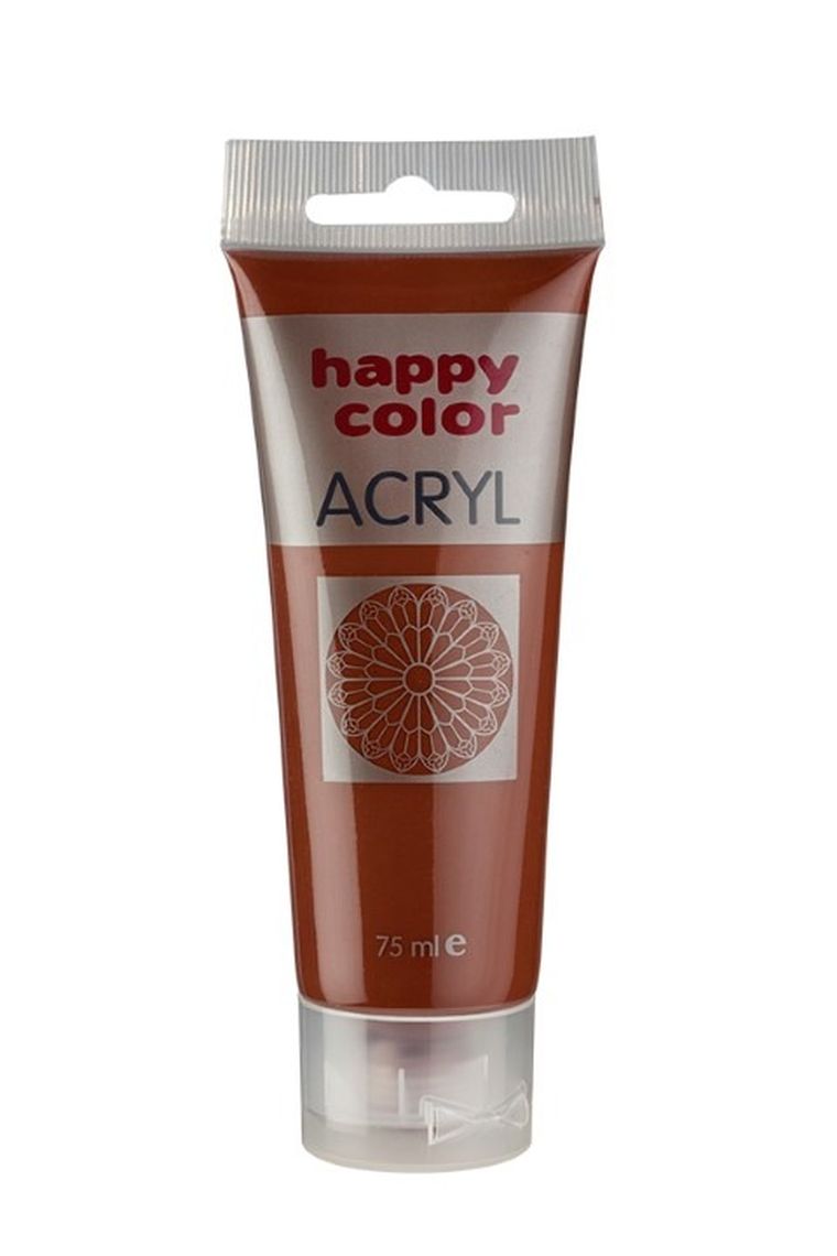 Happy Color, farba akrylowa, brązowa, 75 ml